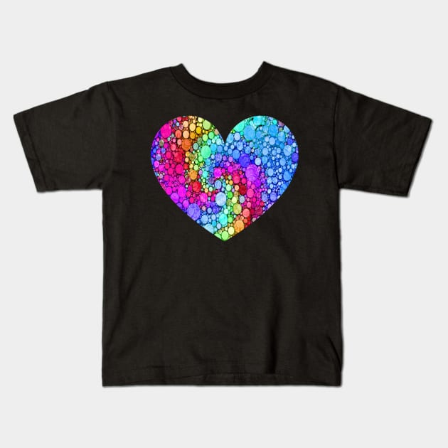 Colorful Polka Dot Heart International Dot Day Kids T-Shirt by CasperX10